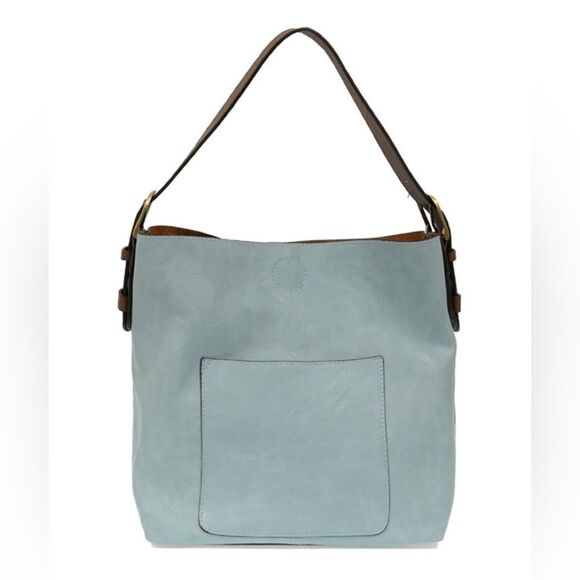 Joy Susan Blue and Brown Hobo Bag 100% Vegan - Picture 1 of 8